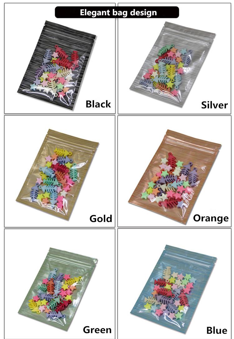 100pcs One Side Clear Drawing Aluminum Foil Zip Lock Bag Resealable Translucent Coffee Powder Gifts Trinkets Jewelry Cosmetics Packaging Pouches