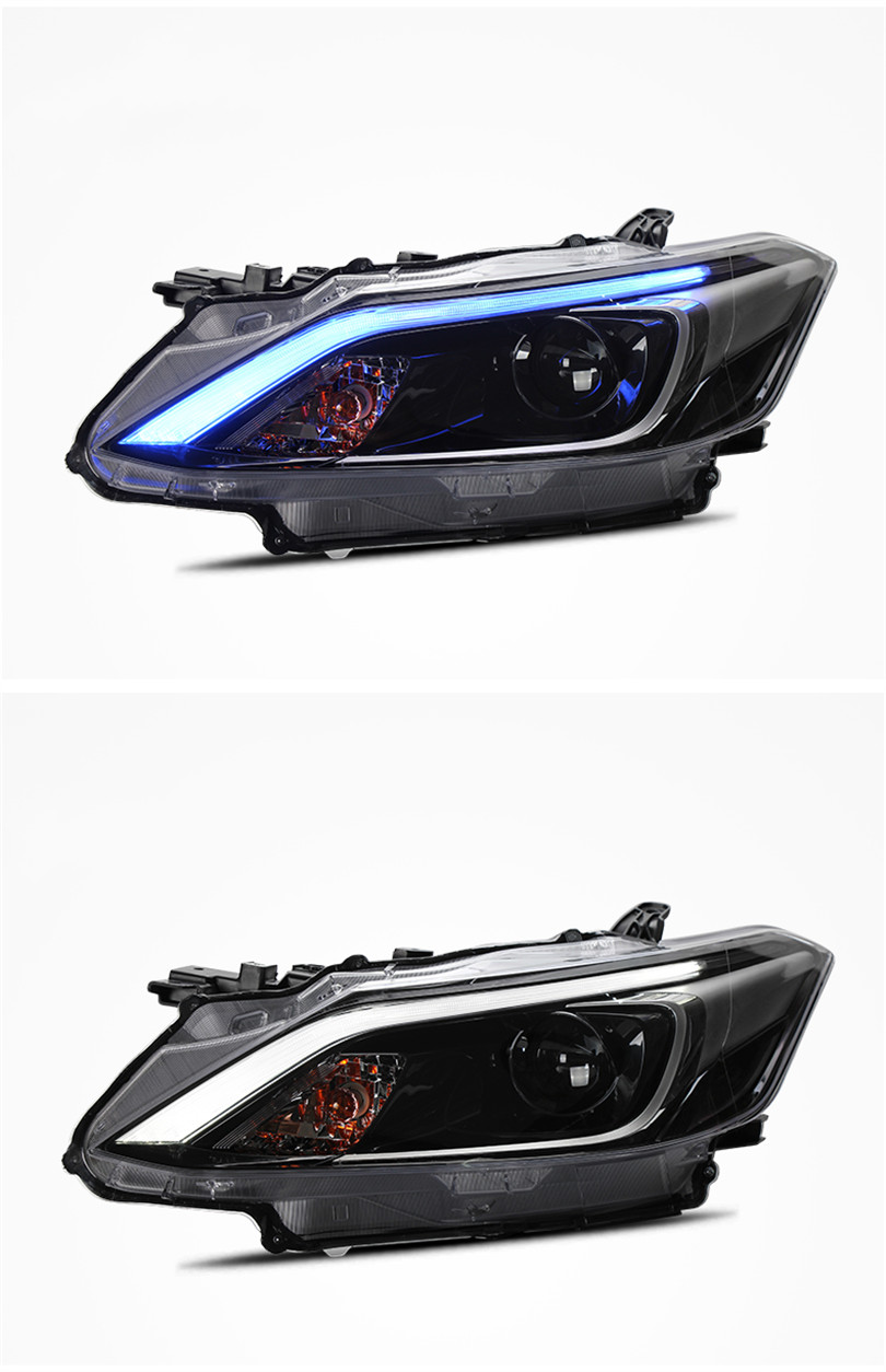 High Beam Head Lamp For Toyota Vios LED Headlight 20 17-19 Blue DRL Turn Signal Dual-beam Lens LED Running Lights