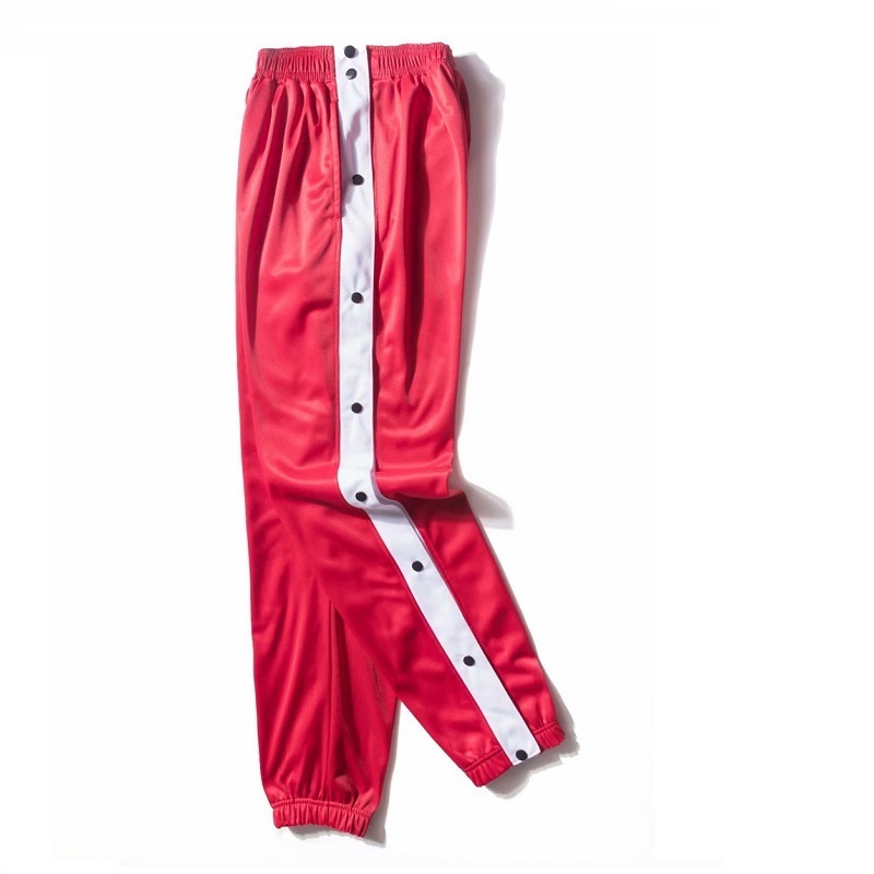 Sports Trousers Men s Basketball Training Full opening Button down Pants Loose Plus Size Side opening Men 220720