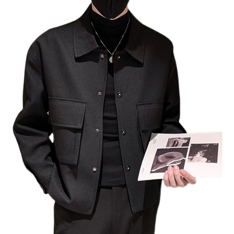 Men's Jackets Men Autumn Pockets Turn-down Collar Skinny Fashion Outwear Plus Size Streetwear Arrival BF Clothing Cazadora HombreMen's AAA