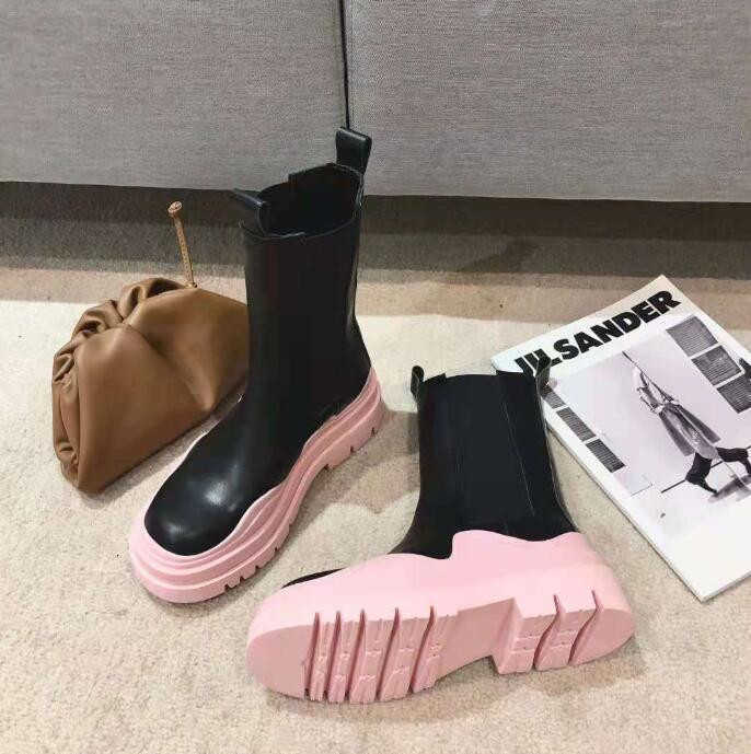 Spring autumn cake thick bottom avocado short women Martin boots British style single shoes all match INS
