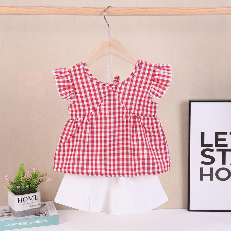Clothing Sets Summer Fashion Sweet Children's Petal Sleeve T-shirt Shorts 2pcs/Sets Plaid Kids Suit Baby Girl 0-5YearsClothing, Red
Clothing Sets Summer Fashion Sweet Children's Petal Sleeve T-shirt Shorts 2pcs/Sets Plaid Kids Suit Baby Girl 0-5YearsClothing, Red
