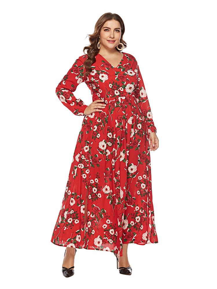 Plus Size Dresses Sexy Street V Neck LONG Sleeve Print 2022 Women Colthing For Summer Fashion Casual Flowers DressPlus, Black
Plus Size Dresses Sexy Street V Neck LONG Sleeve Print 2022 Women Colthing For Summer Fashion Casual Flowers DressPlus, Black