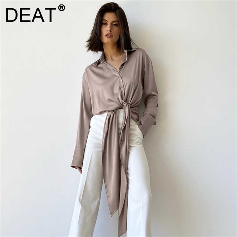 DEAT Women Bandage Shirt Arrivals Turn-down Collar Long Sleeve Fashion Temperament Spring Autumn 11D1985 210709, Black
DEAT Women Bandage Shirt Arrivals Turn-down Collar Long Sleeve Fashion Temperament Spring Autumn 11D1985 210709, Black