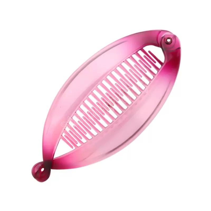 Women Transparent Plastic Hairpin Lady Fashion Handmade Horsetail Lentil Vertical Banana Hair Clips Multicolor