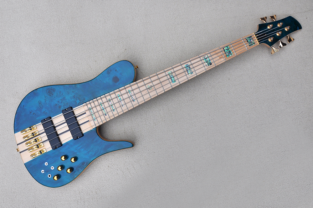 Factory Custom blue 5-String Electric Bass Guitar with Gold Hardwares,Maple Fingerboard,Abalone Fret inlay,Neck-Thru-Body,Offer Customized
Factory Custom blue 5-String Electric Bass Guitar with Gold Hardwares,Maple Fingerboard,Abalone Fret inlay,Neck-Thru-Body,Offer Customized