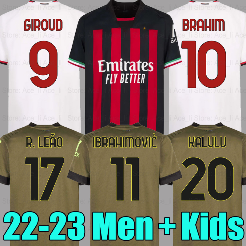 22 23 soccer jersey GIROUD TOMORI IBRAHIMOVIC football shirt 2022 2023 TONALI BENNACER REBIC Camiseta de futbol ROMAGNOLI AC LEAO Milans men and kids sets, 22-23 home+patch
22 23 soccer jersey GIROUD TOMORI IBRAHIMOVIC football shirt 2022 2023 TONALI BENNACER REBIC Camiseta de futbol ROMAGNOLI AC LEAO Milans men and kids sets, 22-23 home+patch