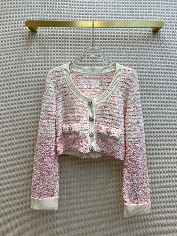Women' Knits & Tees Luxury Pink Striped Woven Short Jacket 2022 Summer Sweet Girl Pearl Buttons Small Cardigan Coat High-end Women Long Sle
Women' Knits & Tees Luxury Pink Striped Woven Short Jacket 2022 Summer Sweet Girl Pearl Buttons Small Cardigan Coat High-end Women Long Sle