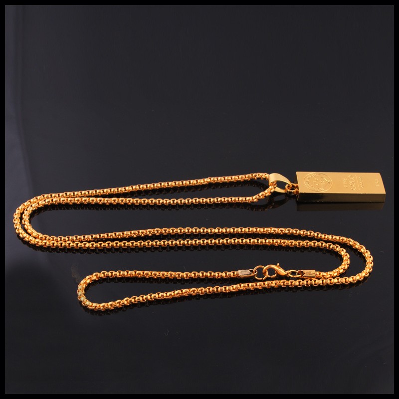 Hip Hop Men Plated Iced Out Gold Bar Pendent Necklace With Tennis Chain America Popular believe Necklaces Jewelry Gift