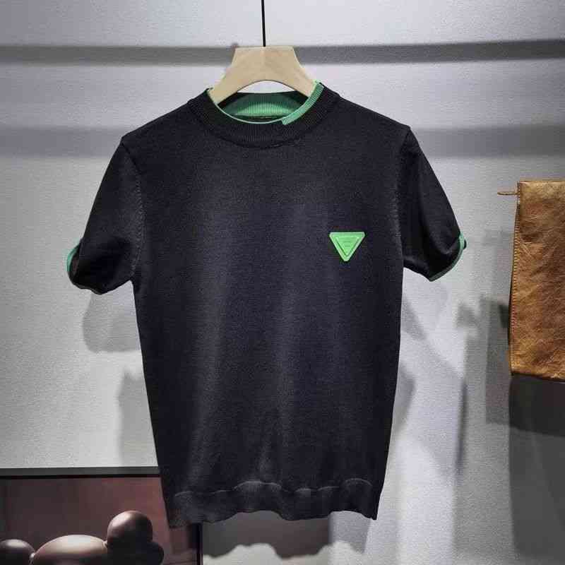Fashion brand white knitted short fashion handsome thin section with half sleeve sweater t-shirt men's bottoming shirt, White triangle
Fashion brand white knitted short fashion handsome thin section with half sleeve sweater t-shirt men's bottoming shirt, White triangle