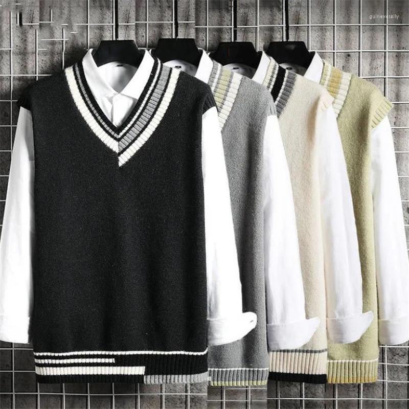 Men's Vests Sweater Vest Men Autumn Winter Fashion V Neck Pullover Preppy Style Sleeveless Knitted Sweaters Casual Baggy Knitwear 2022 Guin2, Black
Men's Vests Sweater Vest Men Autumn Winter Fashion V Neck Pullover Preppy Style Sleeveless Knitted Sweaters Casual Baggy Knitwear 2022 Guin2, Black