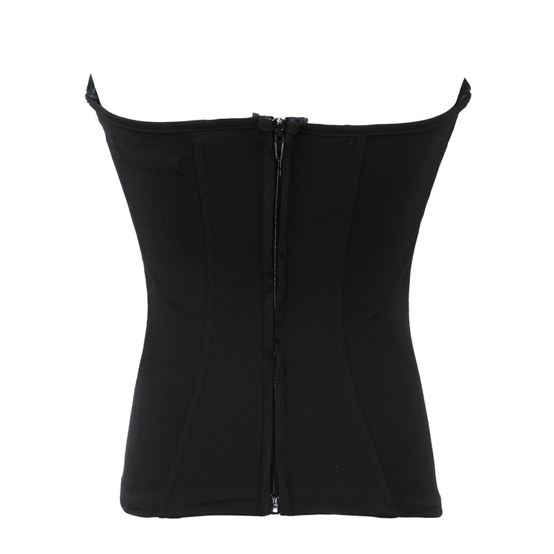 Inspired By Kendall Jenner Strapless Black Shaped Top Boned Corset With Sweetheart Neckline Gathered Cups 220325