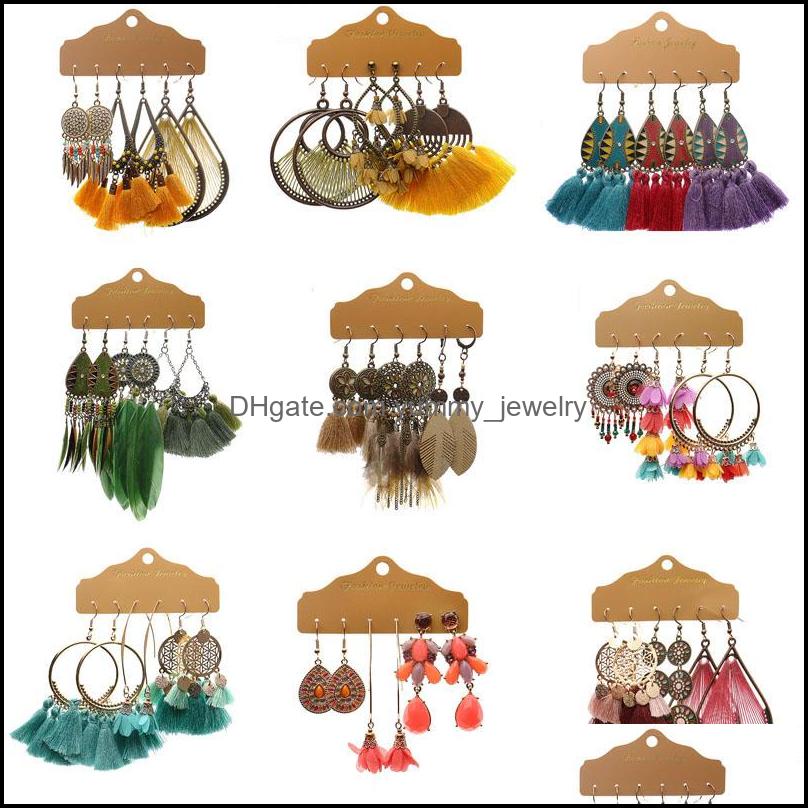 Dangle Chandelier Earrings Jewelry Isang Boho Style Tassel Earring Womens Feather Flower Sweet Candy Color Drop 3Pair/Set Delivery 2021 Rf
Dangle Chandelier Earrings Jewelry Isang Boho Style Tassel Earring Womens Feather Flower Sweet Candy Color Drop 3Pair/Set Delivery 2021 Rf