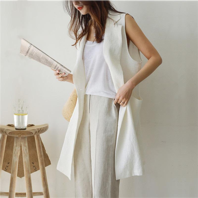 Women's Jackets Loose Single-breasted Vest Jacket 2022 Spring Mid-length Cotton Linen Sleeveless Women's Thin Suit White BlazersWomen's, Black
Women's Jackets Loose Single-breasted Vest Jacket 2022 Spring Mid-length Cotton Linen Sleeveless Women's Thin Suit White BlazersWomen's, Black