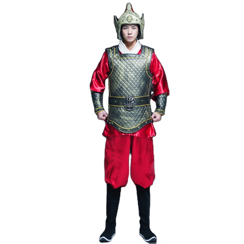 TV Film Chinese Ethnic Clothing Ancient General Costume Army Armor Suits War Robe Armour Halloween Festival Cosplay Clothing History Clothes