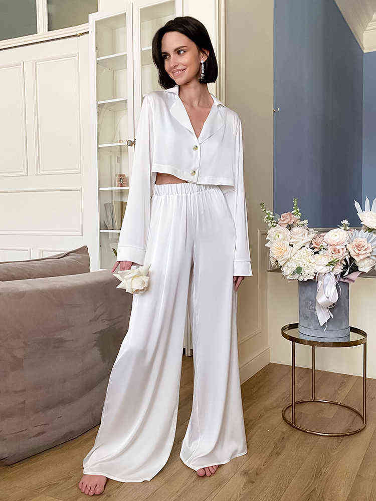 Hiloc White Loose Flare Pants Nightwear Home Suit For Women Crop Top Long Sleeve Pant Suits 2022 Pyjama Set Woman 2 Pieces J220730, Brown
Hiloc White Loose Flare Pants Nightwear Home Suit For Women Crop Top Long Sleeve Pant Suits 2022 Pyjama Set Woman 2 Pieces J220730, Brown