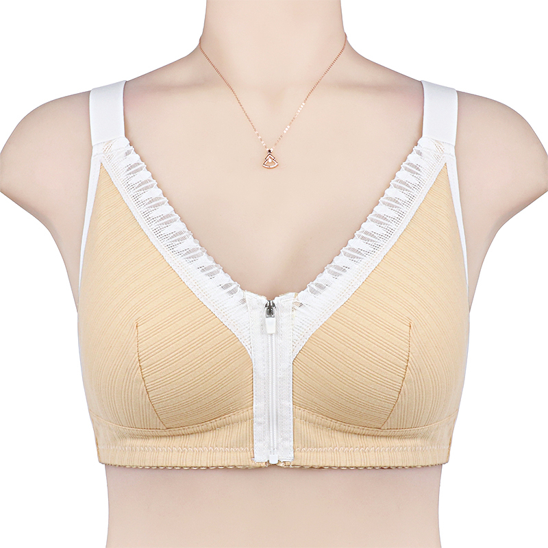 Sexy Bra Lace Women Front Closure Wire Free Underwear Confortable Lingerie Cotton lette Large Bust 52/120 B C 220511