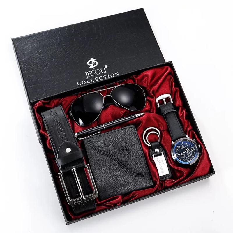Wristwatches Fashion Men Watch Luxury Gifts Set Sunglasses Top Quality Belt Wrist Wallet Key Ring Pen For Valentine's ChristmasWristwatc, Black 1
Wristwatches Fashion Men Watch Luxury Gifts Set Sunglasses Top Quality Belt Wrist Wallet Key Ring Pen For Valentine's ChristmasWristwatc, Black 1
