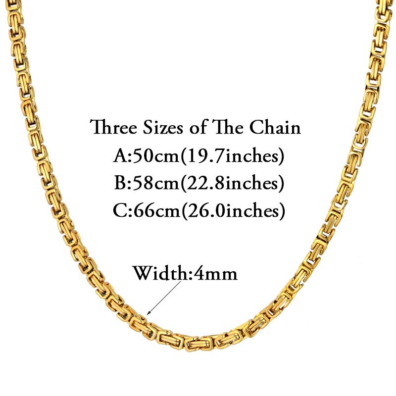 Chains Men's Gold Chain Necklace 20" 23" 26" Male Corrente Color Stainless Steel Byzantine For Men JewelryChains