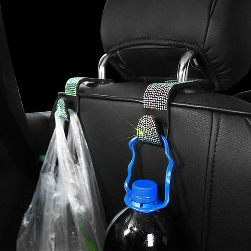 Car Seat Hook Cartoon Animal Diamond Hooks Decorative Style Storage Holder Organizer Auto Interior Ornaments Car Accessories