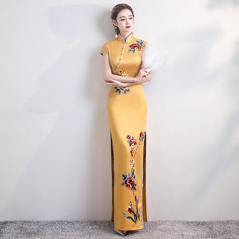 Ethnic Clothing Embroidery Banquet Slim Vintage Qipao Women Split Long Chinese Traditional Dress Orientale Eleganti Fashion Chic Cheongsam
Ethnic Clothing Embroidery Banquet Slim Vintage Qipao Women Split Long Chinese Traditional Dress Orientale Eleganti Fashion Chic Cheongsam