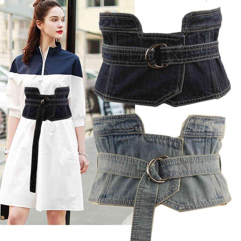 Belts Double loop belt fashion shirt denim bandage women's waist trimming versatile wide long tail seal FG88, Blue
Belts Double loop belt fashion shirt denim bandage women's waist trimming versatile wide long tail seal FG88, Blue