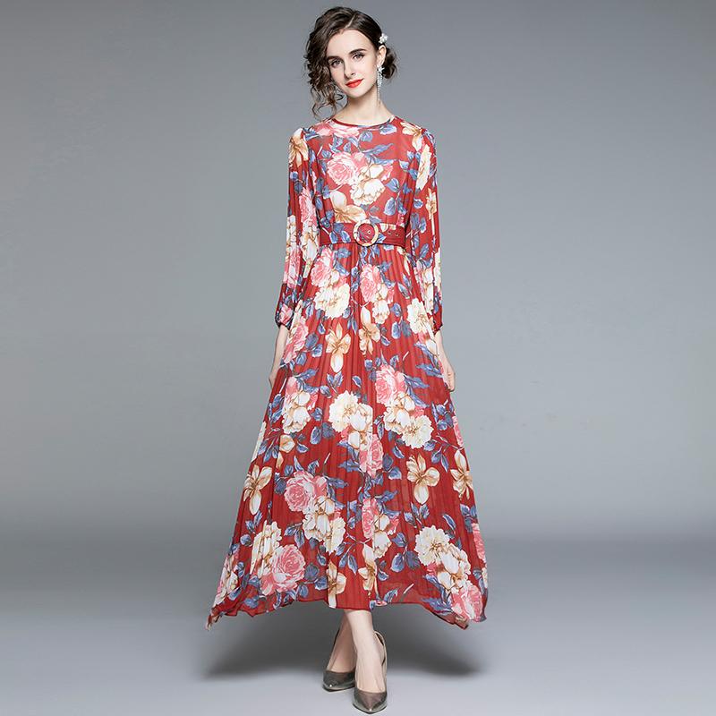 Casual Dresses JSXDHK Spring Bohemian Flower Pleated Dress Elegant Women Chiffon Floral Print Puff Sleeve Holiday Long Belt Maxi Vestidos, Burgundy
Casual Dresses JSXDHK Spring Bohemian Flower Pleated Dress Elegant Women Chiffon Floral Print Puff Sleeve Holiday Long Belt Maxi Vestidos, Burgundy
