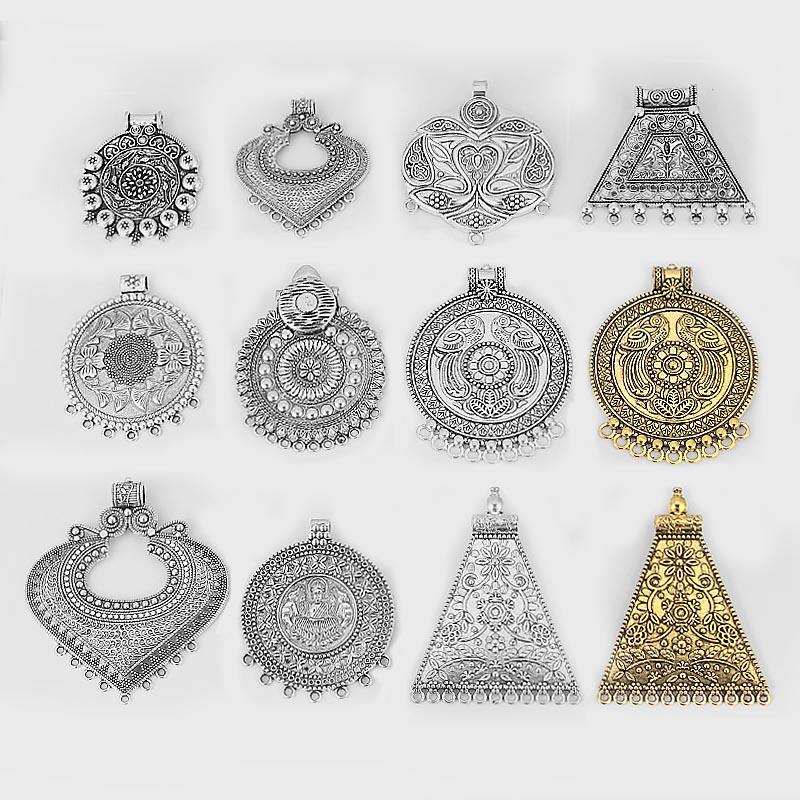 Pendant Necklaces 2pcs Ethnic Large Jewelry Embossed Flower Boho Bohemia Necklace Connector For Tassel Findings
Pendant Necklaces 2pcs Ethnic Large Jewelry Embossed Flower Boho Bohemia Necklace Connector For Tassel Findings