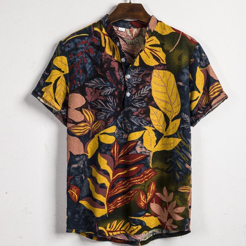 Leaf Shirts Men Short Sleeve Print Casual Mens Shirt Beach Holiday Hawaiian Camisas Colorful Ethnic Style Linen Camisa Men's, As the picture show
Leaf Shirts Men Short Sleeve Print Casual Mens Shirt Beach Holiday Hawaiian Camisas Colorful Ethnic Style Linen Camisa Men's, As the picture show