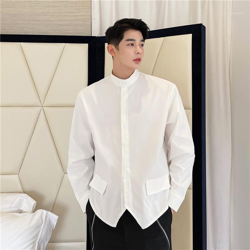 Men's Casual Shirts Long-sleeved Shirt Fashion Personality Design Double-pointed Stand-up Collar Yuppie Trendy Thin White Top 2022, Black
Men's Casual Shirts Long-sleeved Shirt Fashion Personality Design Double-pointed Stand-up Collar Yuppie Trendy Thin White Top 2022, Black