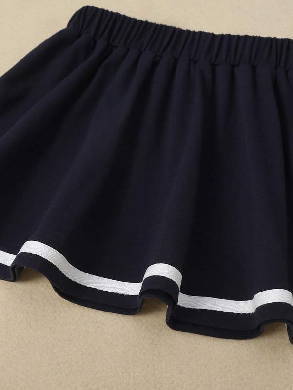 Toddler Girls Cartoon And Letter Graphic Tee & Skirt SHE