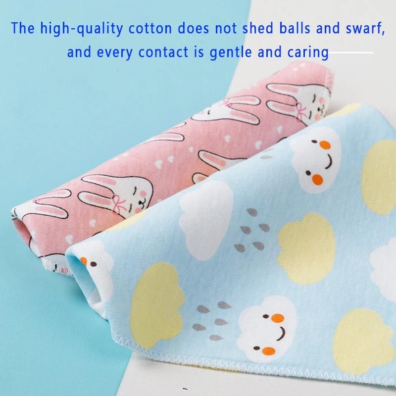 Cartoon animal print bibs infant bandana Burp Cloths baby girls boys cotton double layer Triangle bib