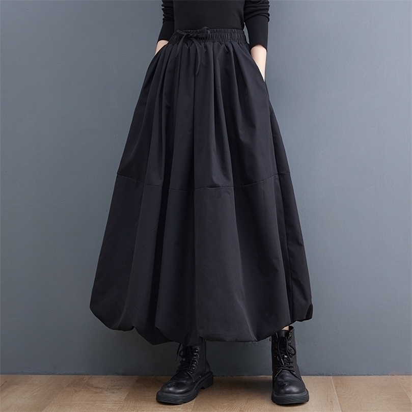 Black Vintage High Waist Pleated Skirt Women Plus Size Fashion Drawstring Loose Casual Midi Skirts Clothes Autumn Winter 220401
Black Vintage High Waist Pleated Skirt Women Plus Size Fashion Drawstring Loose Casual Midi Skirts Clothes Autumn Winter 220401