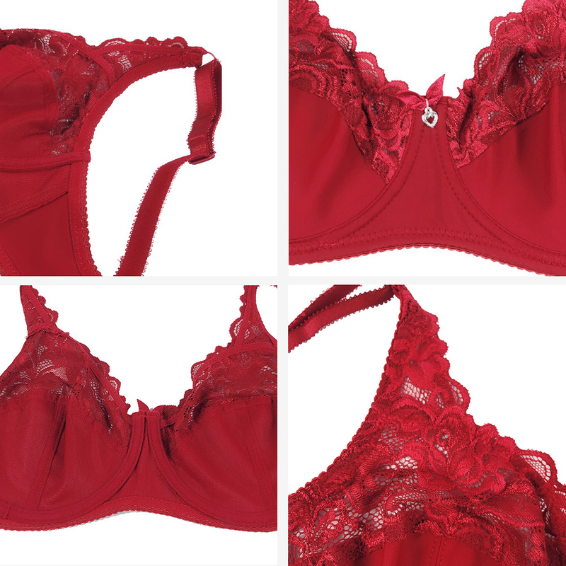 Plus Size bra push up sexy underwear Top women Lace Women's tube top bh comfort bralette Ultrathin Transparent Female lingerie 220511