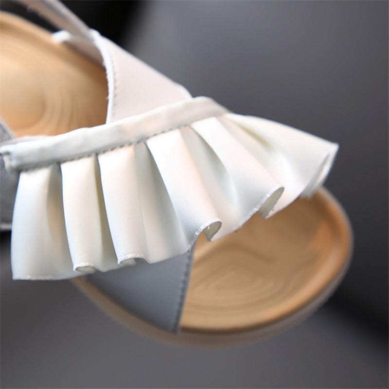 GT-CECD Sandals For Girls Summer Toddler Kids Shoes Leather Cute Ruffles Soft Sole Fashion Baby Children Sandals EU 21-30 220425