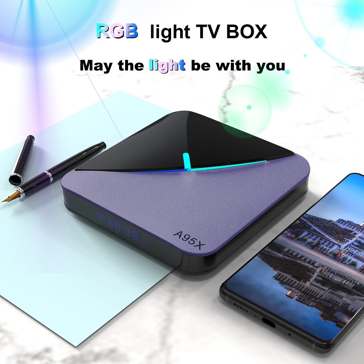 A95X F3 Air II 4K TV BOX Android 11.0 Amlogic S905W2 Youtube Netflix wifi 2GB 16GB 32GB 64GB RGB Light media player