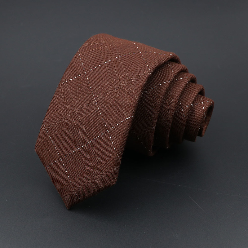 Mens Ties Classic Jacquard Striped Plaid Necktie 6cm Skinny Neckties Polyester Narrow Collar Suit Shirt Tie Accessories Gift 220409