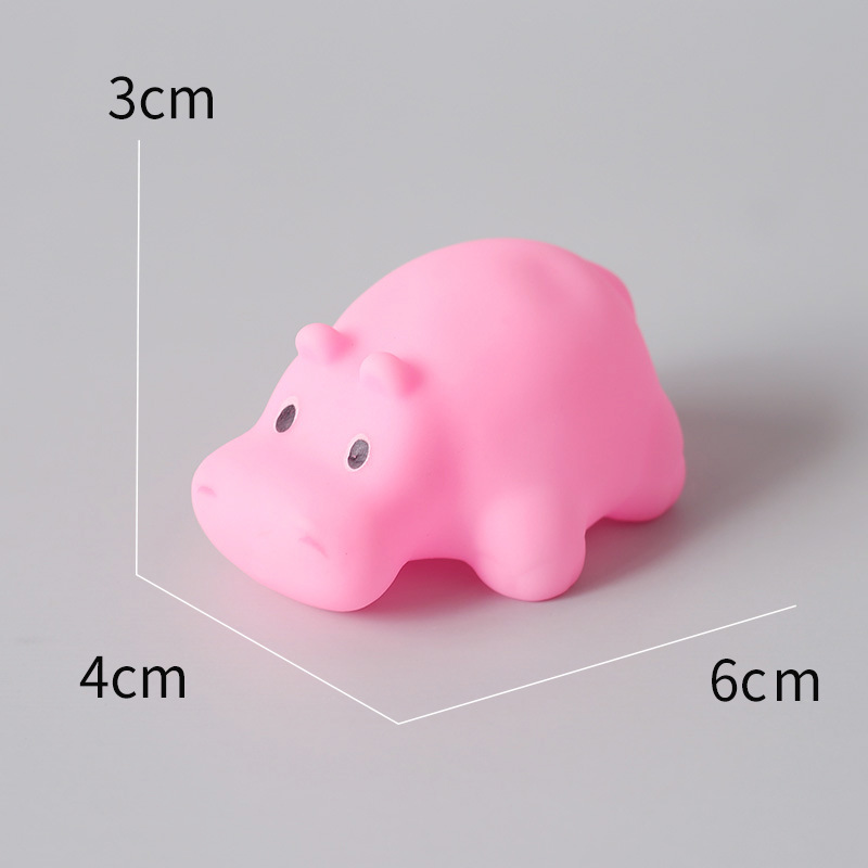 Cute Animals Swimming Water Toys Colorful Soft Rubber Float Squeeze Sound Press Squeaky Bathing Toy For Baby Bath Toys 1014