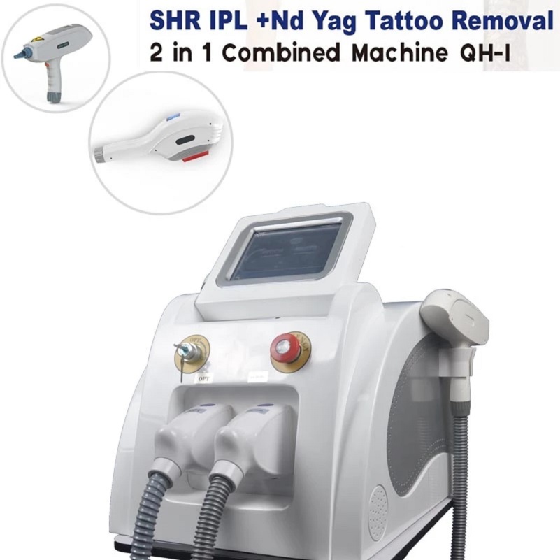 Multi-Functional Beauty Equipment 2 in 1 IPL OPT Hair Removal Machine Laser Tattoo Removal Eyebrow Washing Machine Nd Yag Laser Q Switch