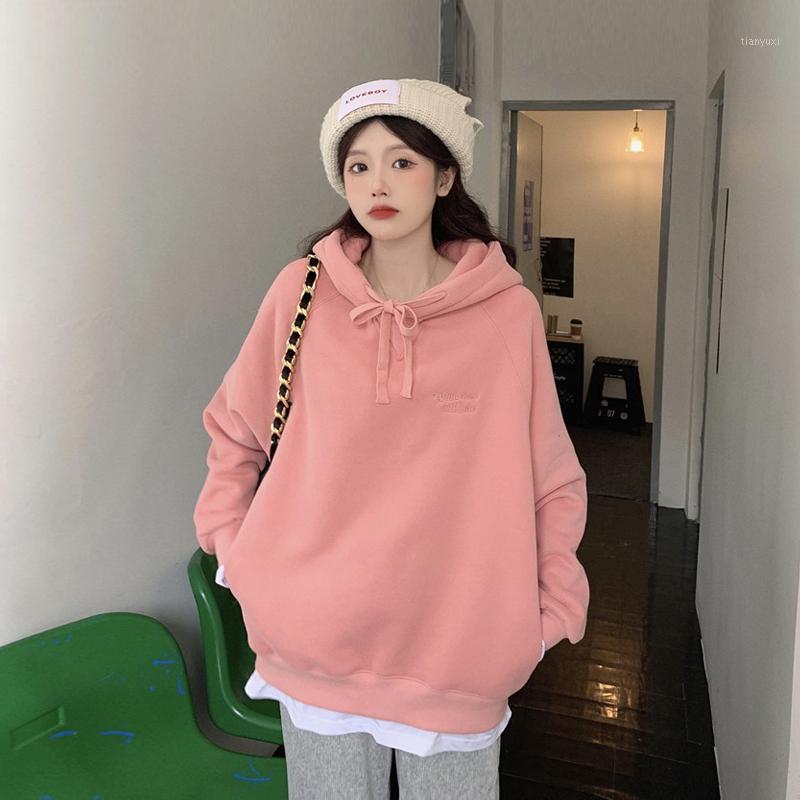 Korean Style Fleece Letter-Printing Embroidered Fake Two-Piece Hooded Sweater Women's Loose And Warm Top Hoodies & Sweatshirts, Blue
Korean Style Fleece Letter-Printing Embroidered Fake Two-Piece Hooded Sweater Women's Loose And Warm Top Hoodies & Sweatshirts, Blue