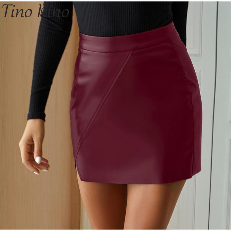 Pleated Faux Leather Women's Mini Skirt High Waist Sexy Black Female Short Skirts Spring Summer Fashion Zipper Lady Faldas 220322
