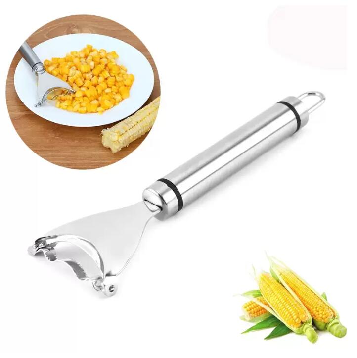 Stainless Steel Corn Stripper Fruit & Vegetable Tools Cob Peeler Threshing Kitchen Gadget Cutter Slicer Ergonomic Handle C0602G5s