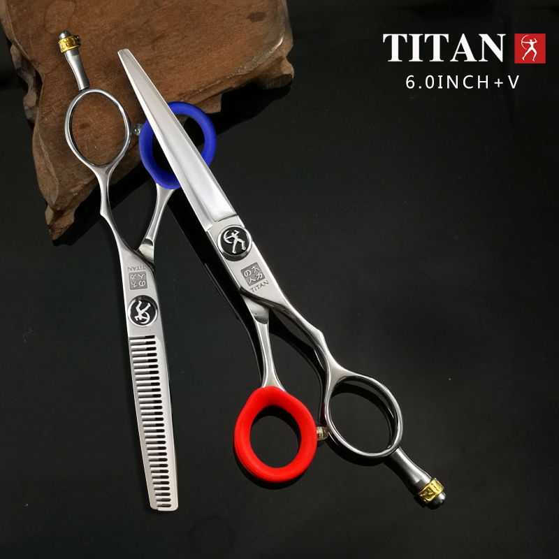 Titan Hairdress scissor Professional hairdressing scissors set barber salon cutting thinning 5.5inch 6.0inch 220317