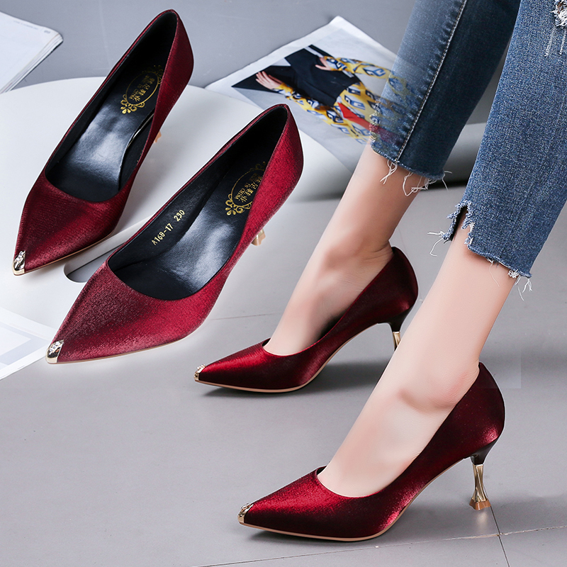 Arrival Green Heels Pointed Toed Office Lady Mid-Heel Pumps Woman High Evening Shoes Summer Stiletto Shoe B350 220328