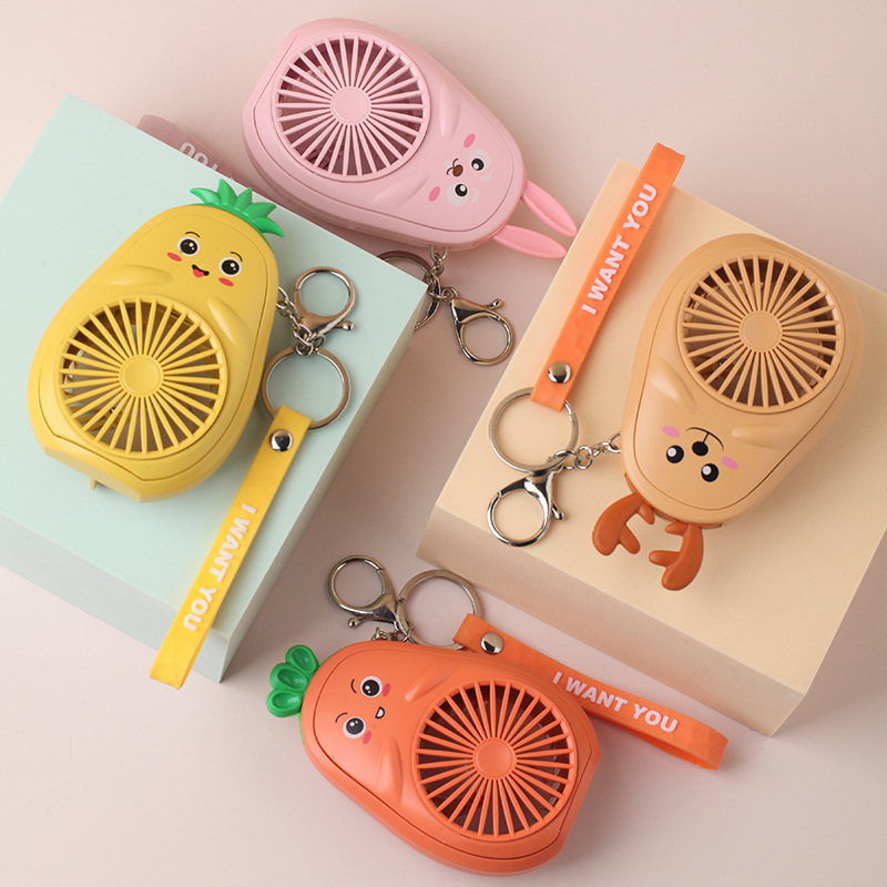 Mini Fan USB Rechargeable Portable Hand Fan Lazy Temporary Travel Shopping Cooling Air Cooler With Key Chain