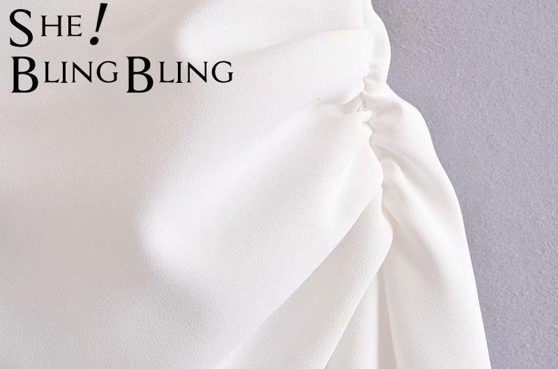 SheBlingBling Summer High Waist Zipper Ruched Detail Split Side Women Casual Straight Green Midi Skirts Female Petites 220317