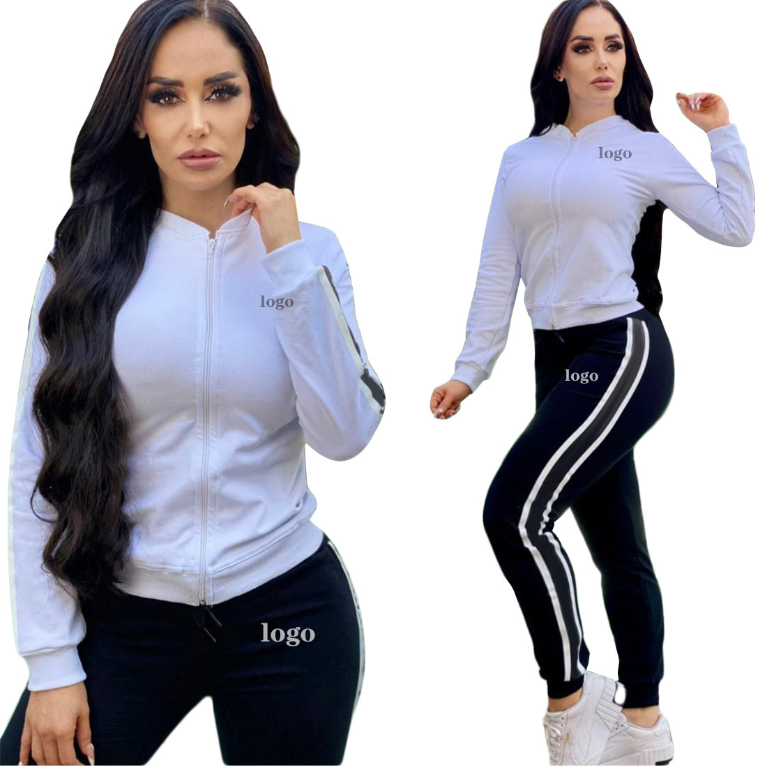 Women' Tracksuits Commuter Fashion Printing Two-piece Set with Logo Plue Size 2XL European and American, White
Women' Tracksuits Commuter Fashion Printing Two-piece Set with Logo Plue Size 2XL European and American, White