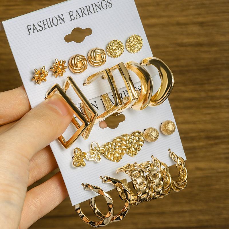Hoop & Huggie Vintage Geometric Gold Earrings Sets For Women Fashion Statement Punk Hollow Out Heavy Metal Round Pearl JewelryHoop
Hoop & Huggie Vintage Geometric Gold Earrings Sets For Women Fashion Statement Punk Hollow Out Heavy Metal Round Pearl JewelryHoop