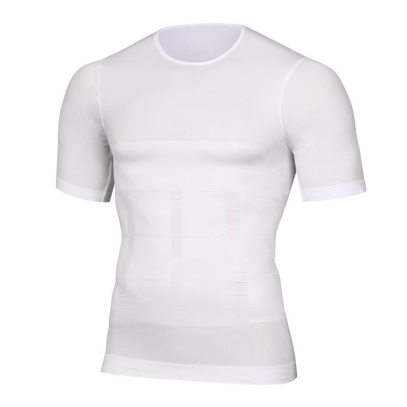 Men's T-Shirts Men Body Shapers Fitness Elastic Abdomen Tight Fitting Short Sleeve Shirt Tank Tops Shape Underwear Slimming Boobs Shaping