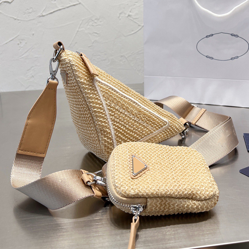 Designer Raffia Straw Triangle Crossbody Bag Women Luxurys Designers Bags Italy Milano Brand Embroidery Logo Weave Handbags Lady Shoulder Handbag With Coin Purse, Pink
Designer Raffia Straw Triangle Crossbody Bag Women Luxurys Designers Bags Italy Milano Brand Embroidery Logo Weave Handbags Lady Shoulder Handbag With Coin Purse, Pink